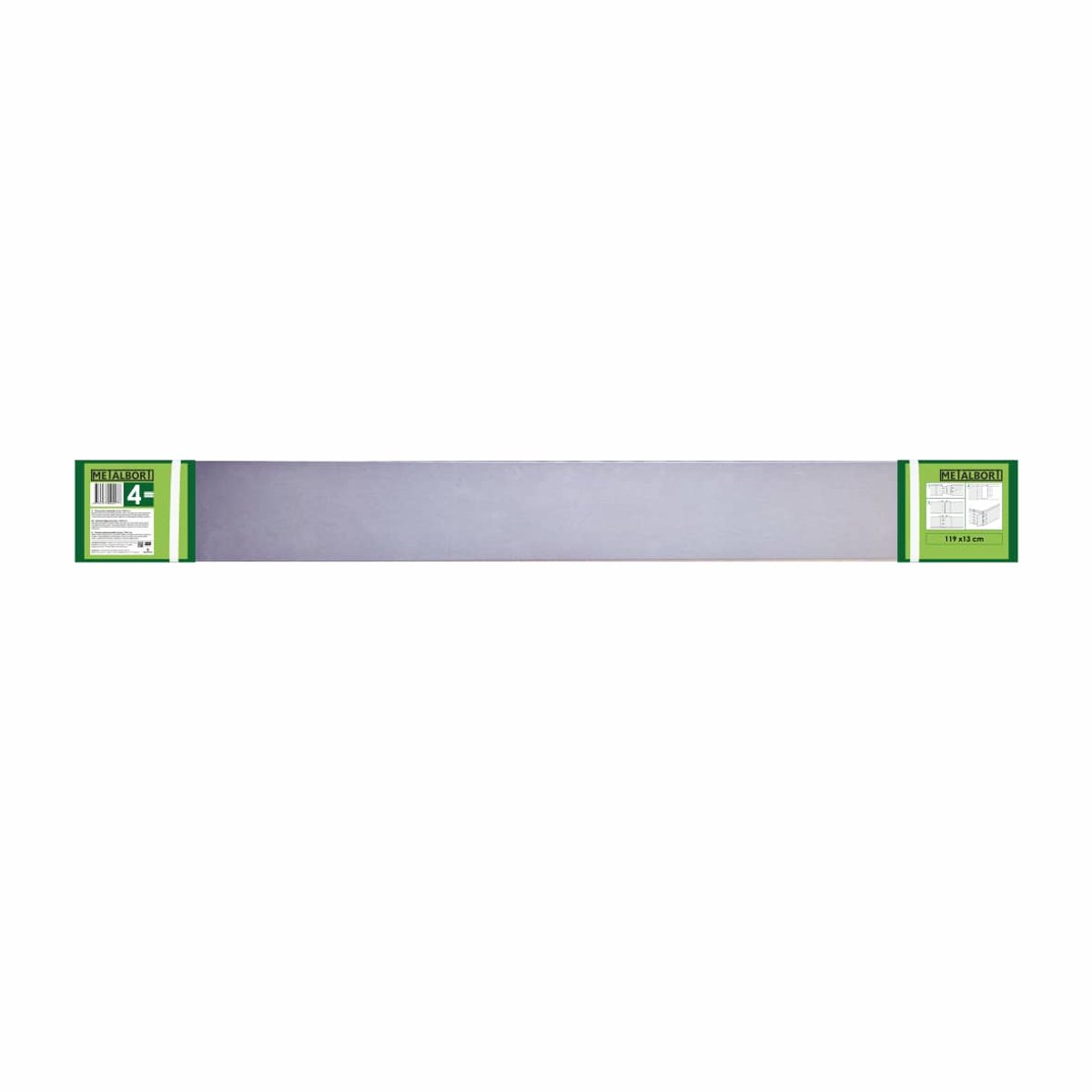 KLASIKA GARDEN Gazonrandjes - Tuinrand - Grijs/Zilver - Gegalvaniseerd Staal - 4 Stuks - 119 x 13 cm