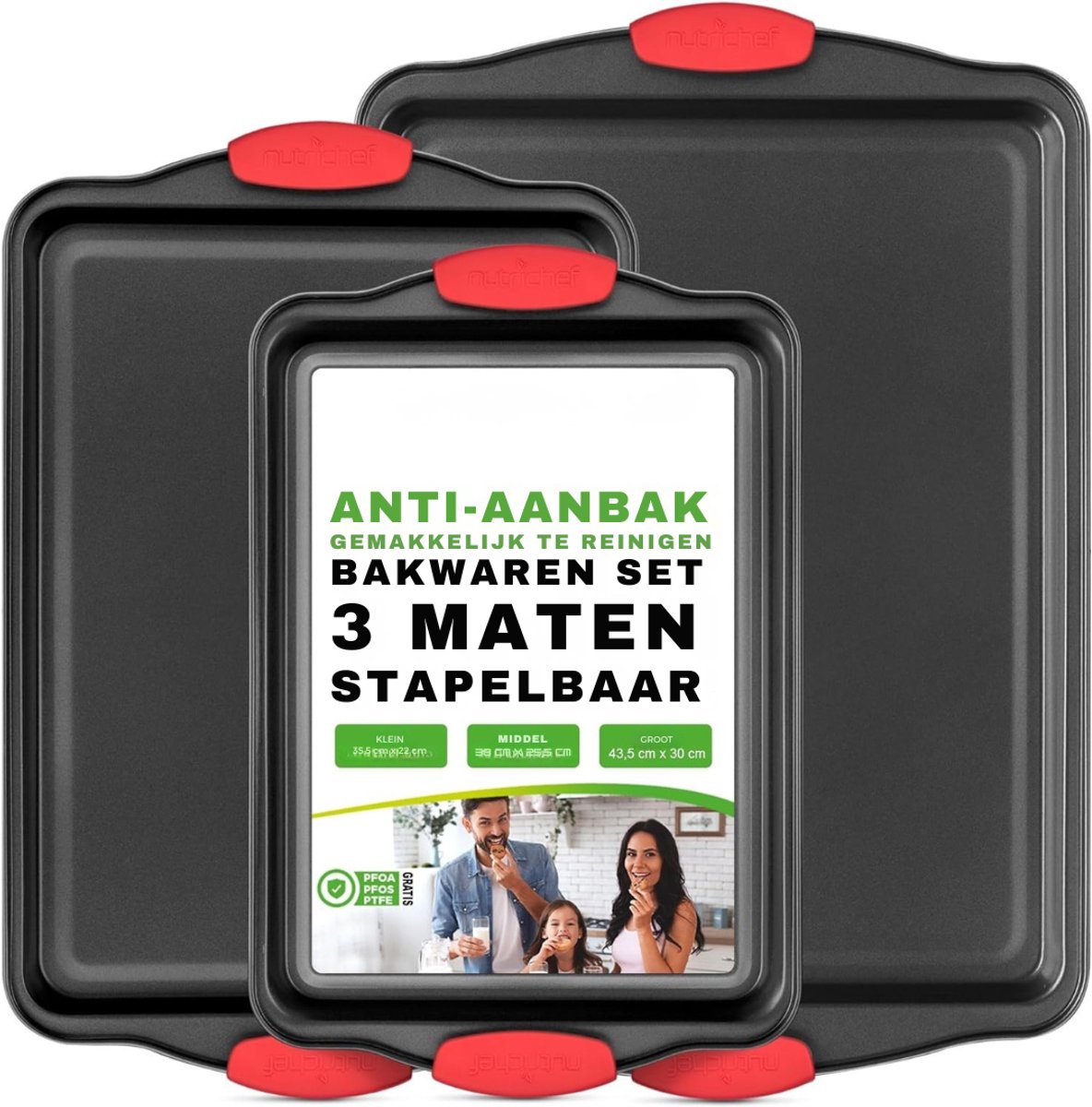 SAVI® Ovenplaat - Overbakplaat - Ovenrooster - Zwart - 43cm x 30cm x 2cm