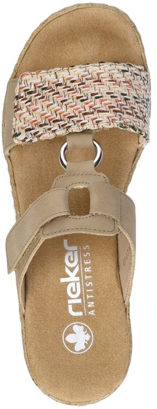 Rieker -Dames - beige foncé - pantoufles & mules - taille 37