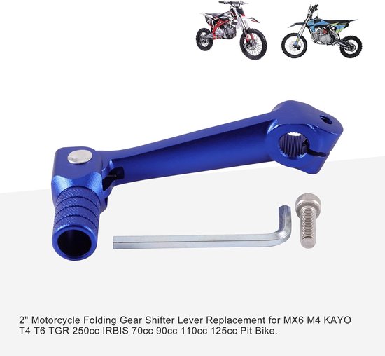 CNC Schakelhendel - Vouwbare Versnellingspook - Motoronderhoud - Anti-slip Groove Ontwerp - 12mm Montagegat - Blauw van CNC — afbeelding 5