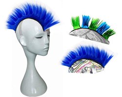 Helm Mohawk - Helm Accessoire - Helm Versieren - Hook and Loop - 30.5 x 8.9 cm - Zwart
