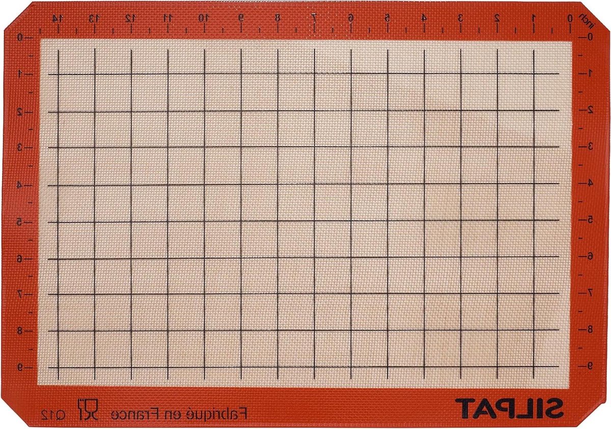Bakmat - Antiaanbakmat - Bakken en braden - Met raster - 419 x 295 cm - Oranje