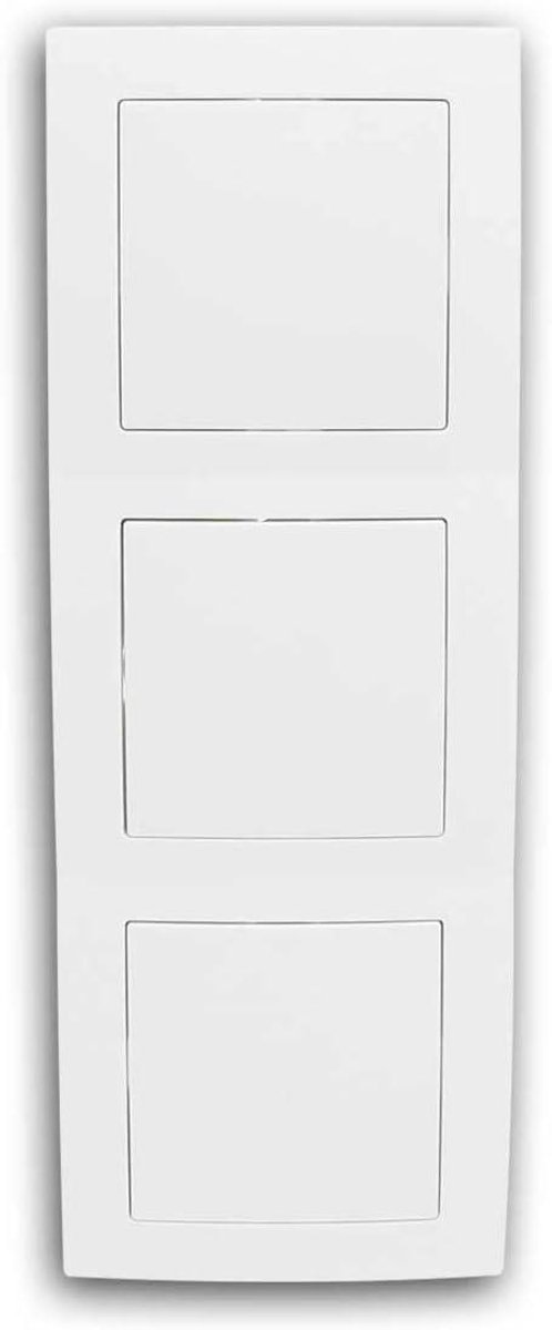 Blind PANEEL - Afdekplaat Dummybox - Schakelmateriaal Afdekken - Drievoudig Frame - 220x80x35mm - Wit