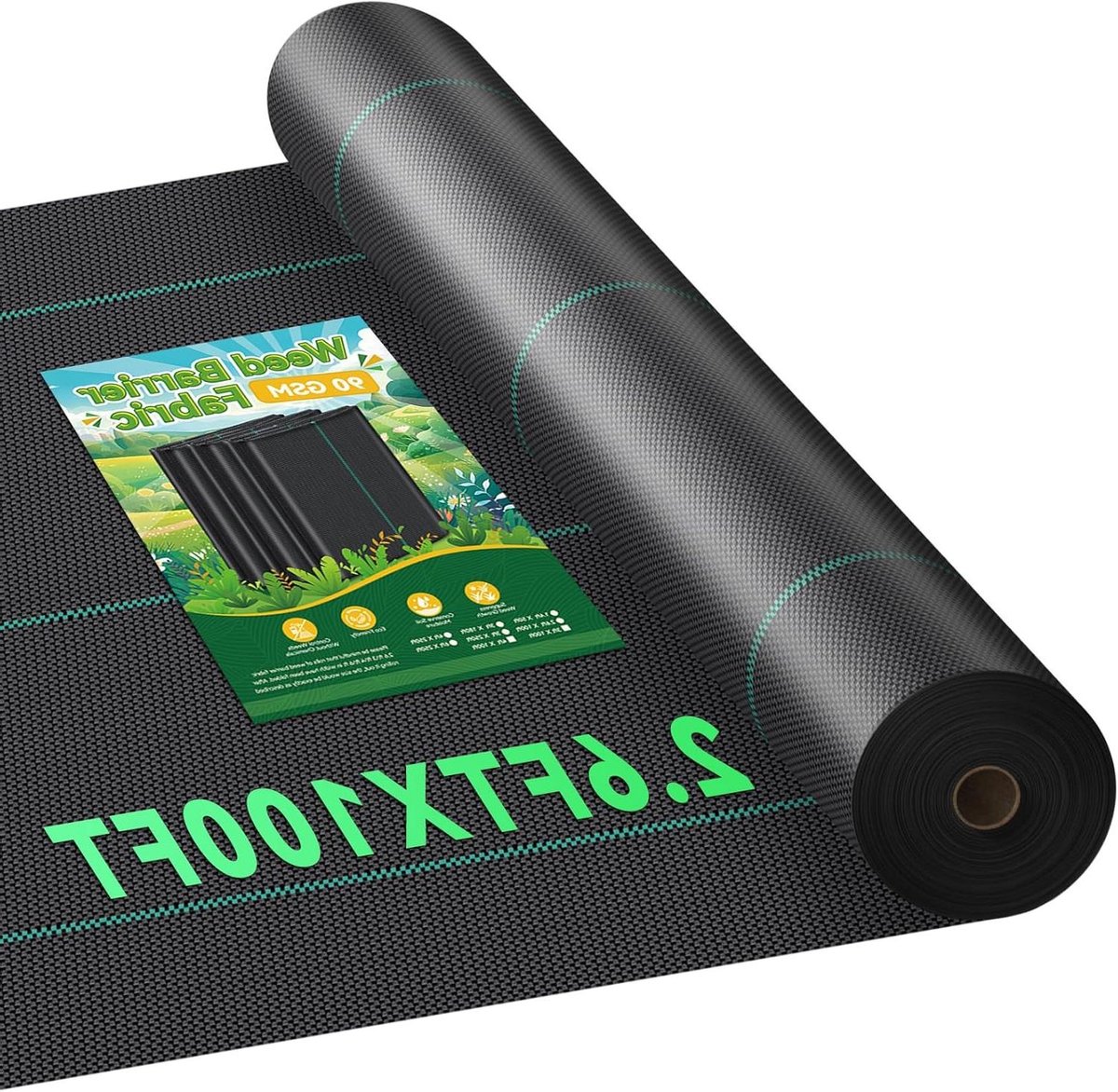 Onkruid Barrière Stof - Onkruiddoek Bodembedekking - Tuinonderhoud - Heavy Duty 3.2 oz - 2x100ft - Zwart
