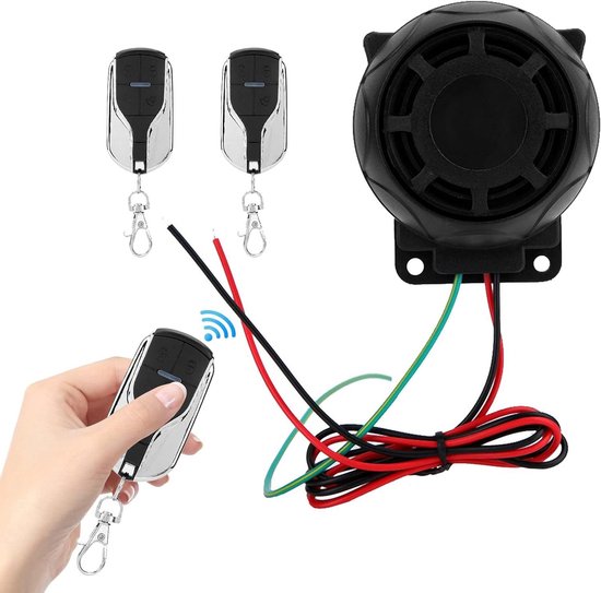 Motorfiets Alarm Systeem - Motor Beveiliging - Voertuig Beveiligen - Instelbare Gevoeligheid - 125 dB - Zwart