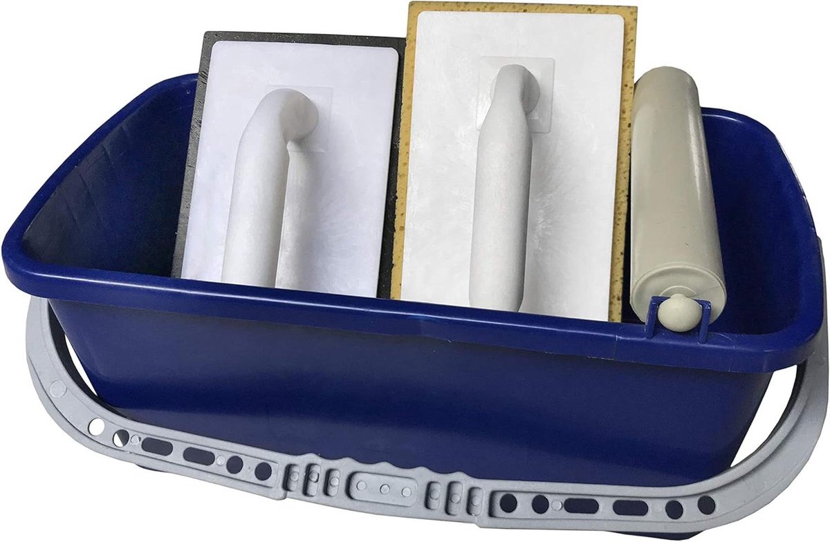 Tegelwasset - Voegset - Tegels Leggen - Compleet met Plank - 12 Liter - Zwart