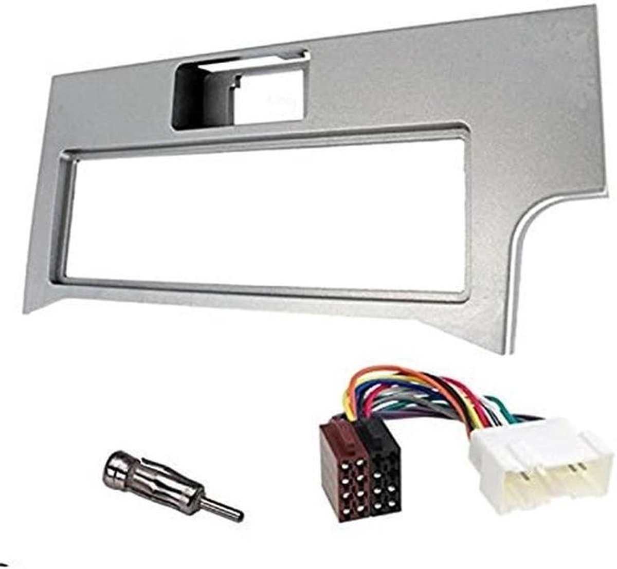 Radiopaneel Frame - Autoradio Adapter - Auto-audio Installatie - Compleet met ISO Kabel - 1 DIN - Grijs