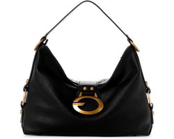 Schoudertas Dames - Hobotas - Dagelijks Gebruik - Eco Pebble PU - 38 x 25 cm - Zwart