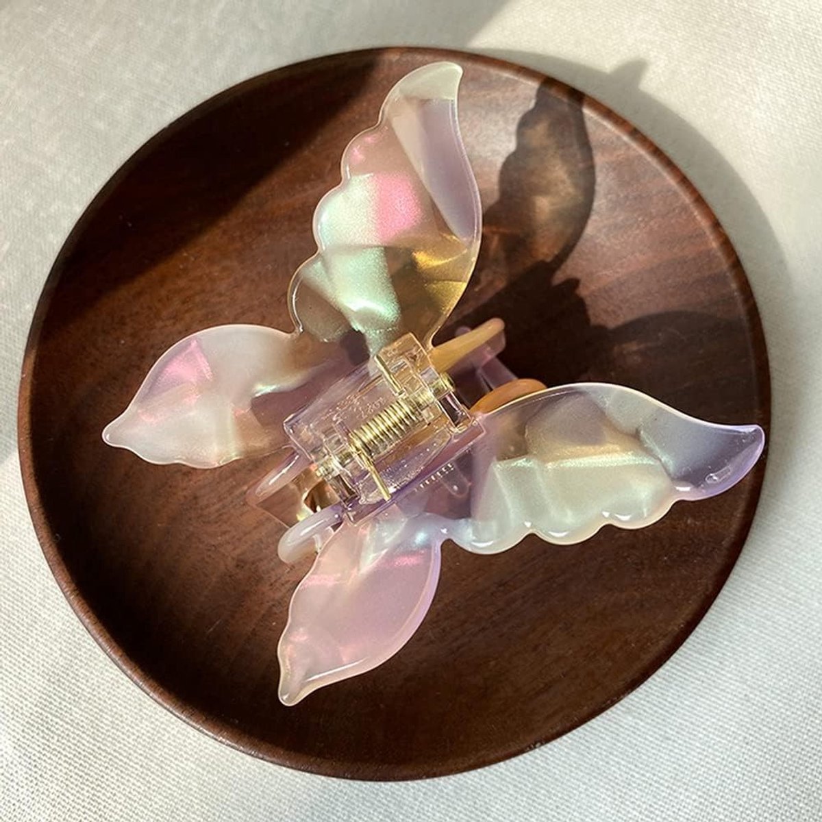 Medium Haarclip Vlinder - Dikke Plastic Haarclips voor Vrouwen en Meisjes - Retro Haaraccessoires in Roze voor Stijlvolle Haarstijlen