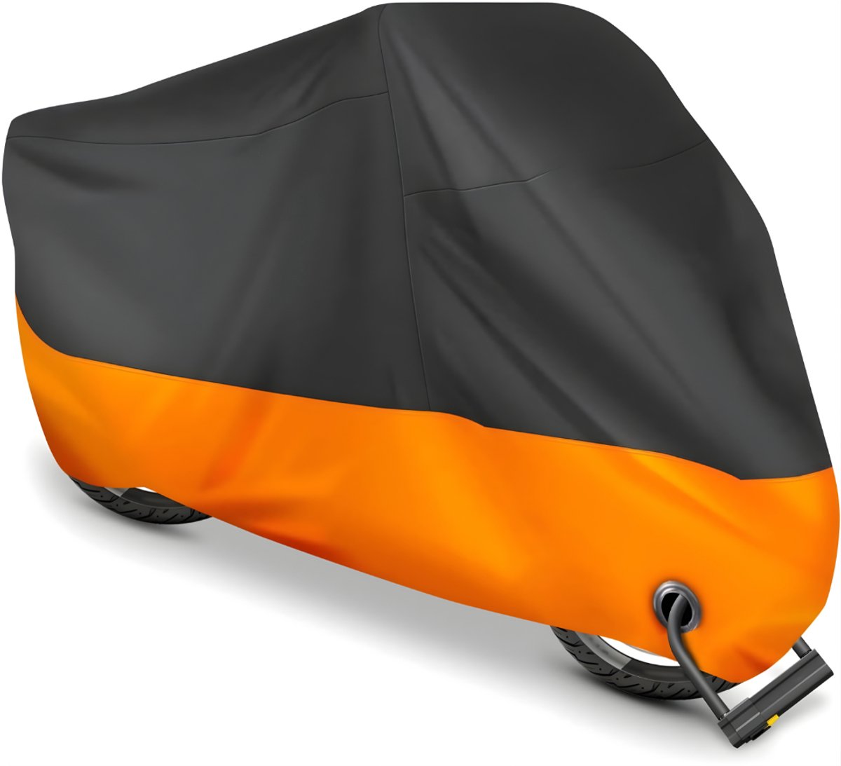 DnA® Motorhoes - Motorhoes Waterdicht Buiten - Regenhoes - Zwart/Oranje - 31cm x 20cm x 4cm