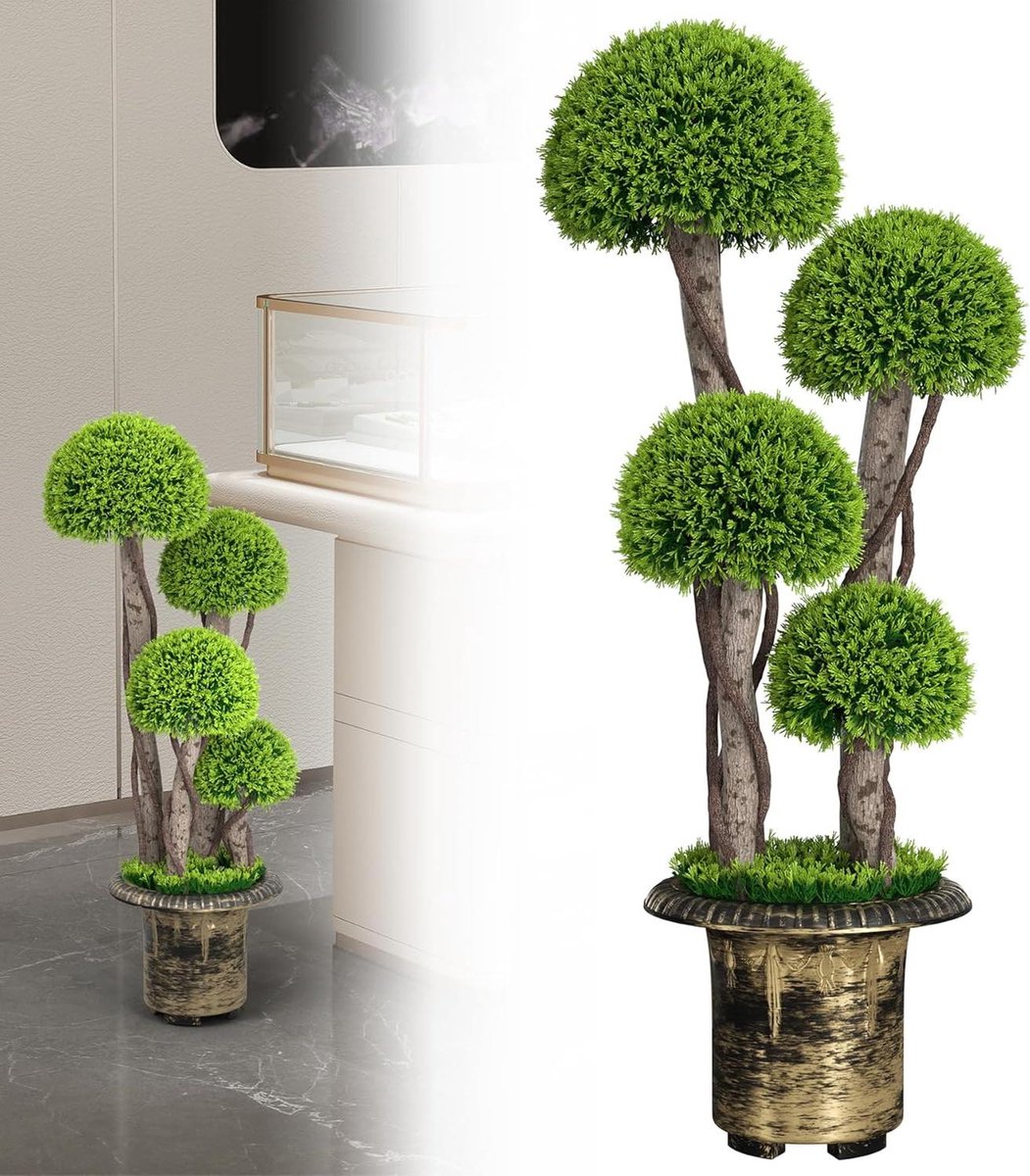 Kunstboom met Pot - Decoratieve Plant - Buiten Decoratie - UV-Beschermd - 90 cm - Groen