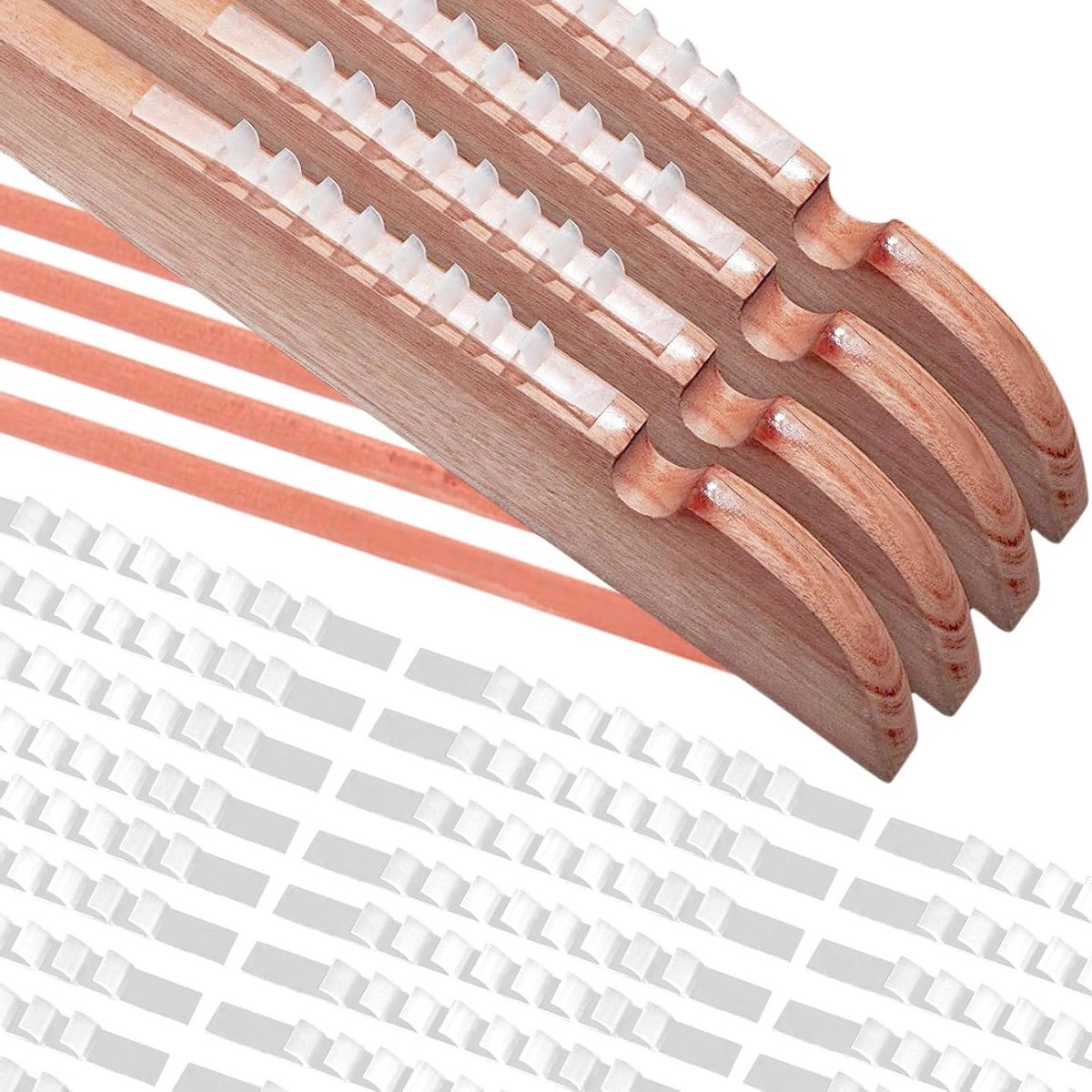 Antislip Kleerhangers - Kledinghangers Beschermers - Kleding Beschermen - Zelfklevende Siliconen Strips - 63 x 70 mm - Melkwit