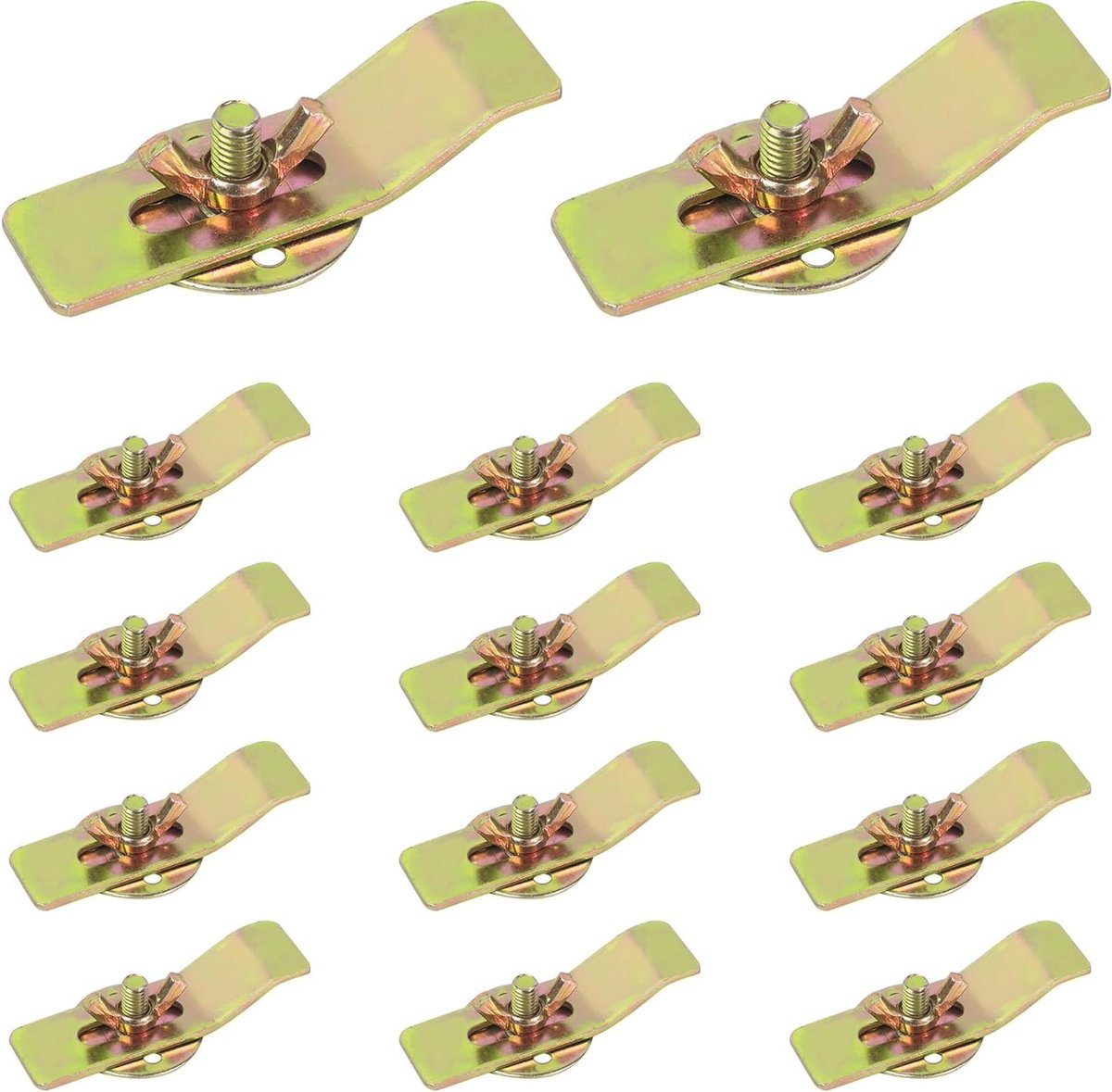 Gootsteenklemmen Set - Spoelbak Beugels - Onderbouw Installatie - 14-delige Kit - 10.16 x 10.16 x 1.02 cm - Goud