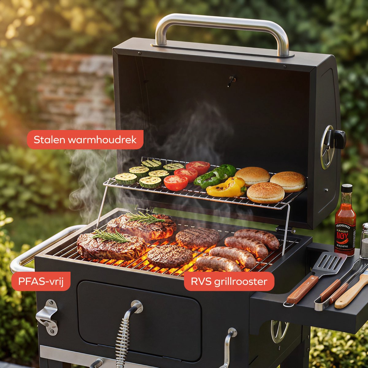 KitchenBrothers Houtskool BBQ Midi - Barbecue Houtskool thumbnail 4