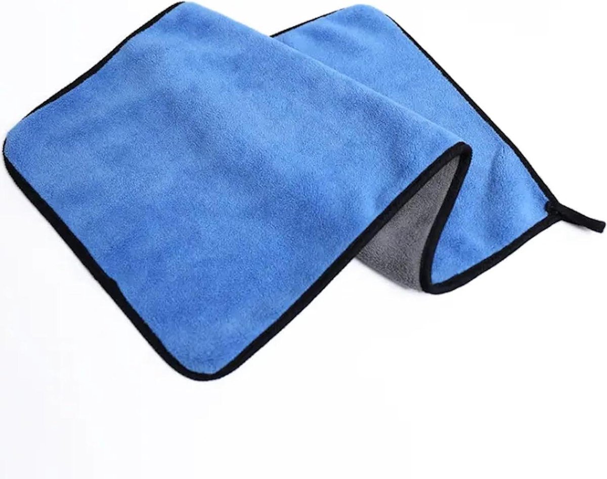 Microvezel Doek - Auto Handdoek - Auto Poetsen - Koraal Fleece - 60 x 30 cm - Blauw