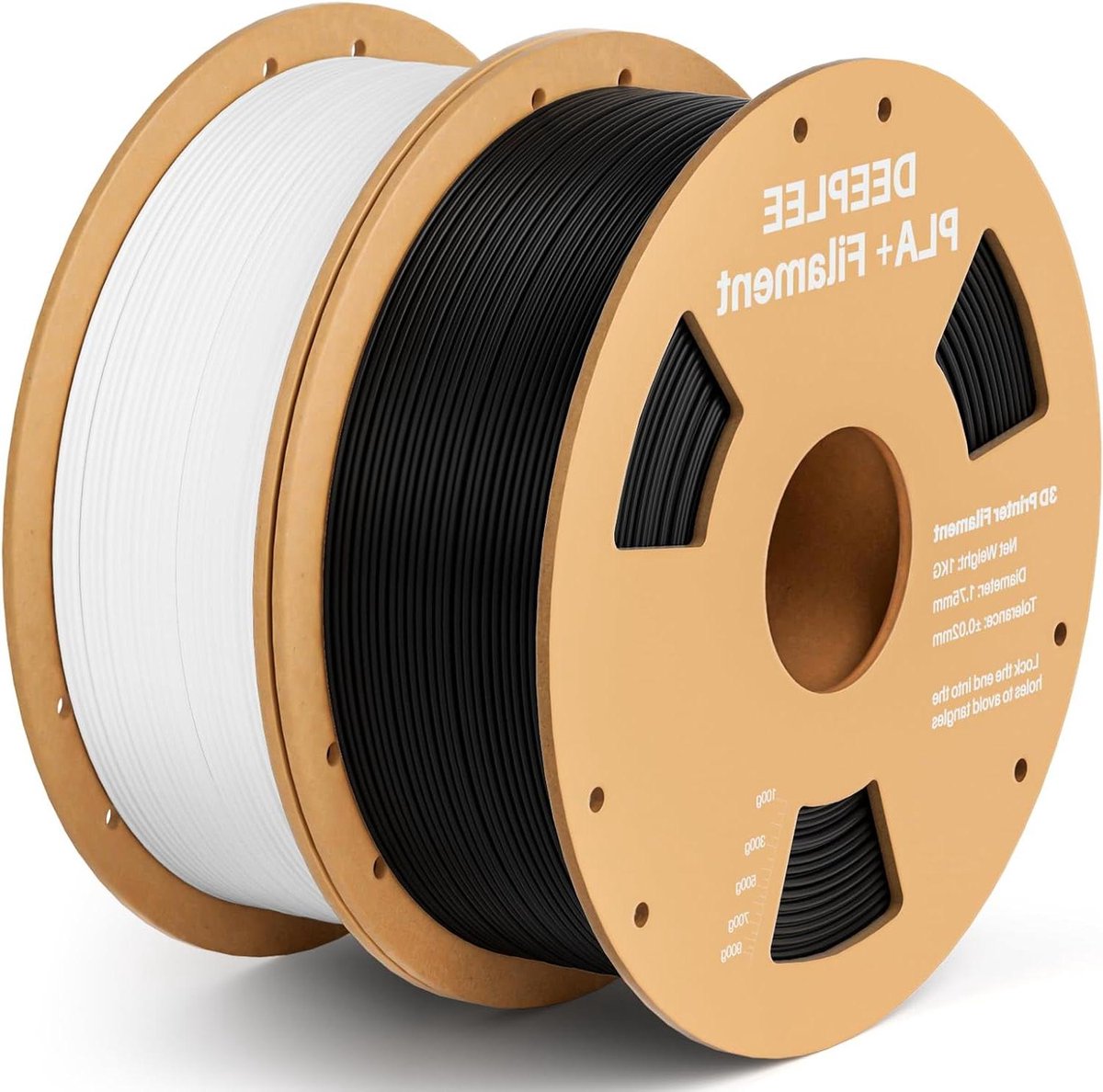PLA+ Filament - 3D Printer Materiaal - 3D Printen - Hoge Taaiheid Nauwkeurigheid - 175 mm 2 kg - Zwart Wit