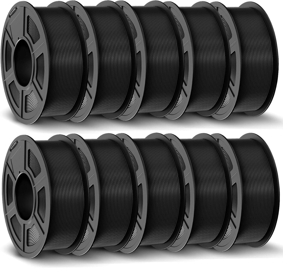 PLA Filament - 3D Printer Draad - 3D Printen - Netjes Opgerold - 10 x 11 kg - Zwart