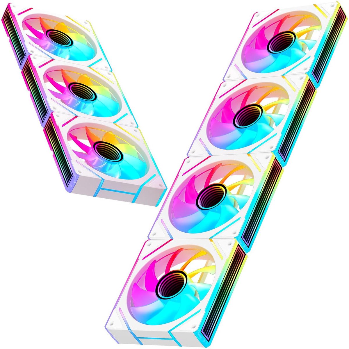 PC Ventilatoren Set - Computer Fans - Computer Koeling - Verhoogd Aantal LED's - 120 mm - Wit
