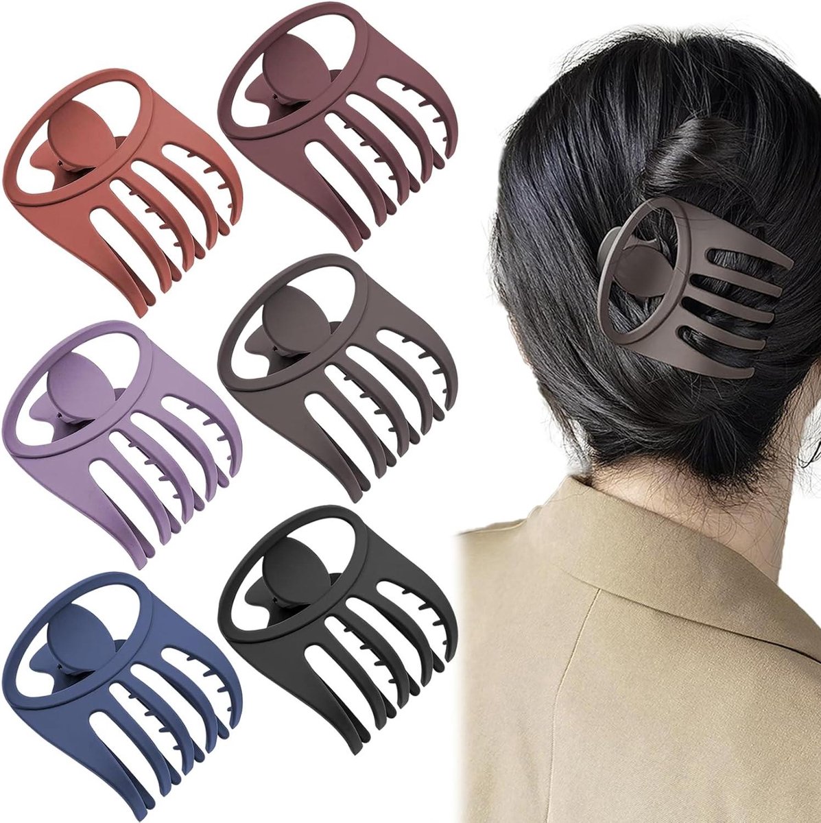 Platte Haarclips - Haarspeldjes Klemmen - Haar Stylen - Sterke Houdkracht - 6 stuks - Mat