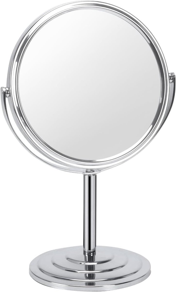 Vergrootglas Make-up Spiegel - Cosmetische Spiegel Tafelblad - Aanbrengen Make-up - Dubbelzijdig 360 Graden - 7 Inch - Zilver