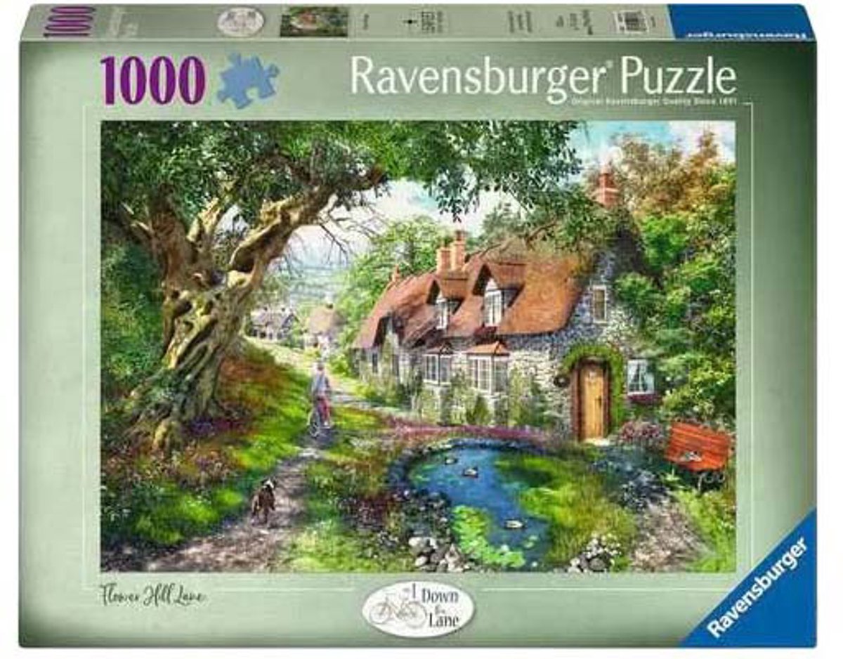 Ravensburger puzzel Flower Hill Lane - Legpuzzel - 1000 stukjes — afbeelding 4