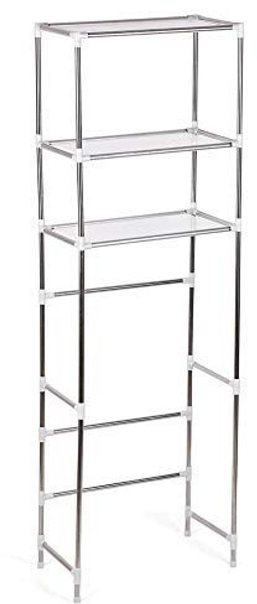 Store_9 - Opbergrek voor badkamer - Ruimtebesparend - Multifunctioneel - 3-laags - Roestvrijstaal - Organizer voor shampoo en handdoeken - Geschikt...