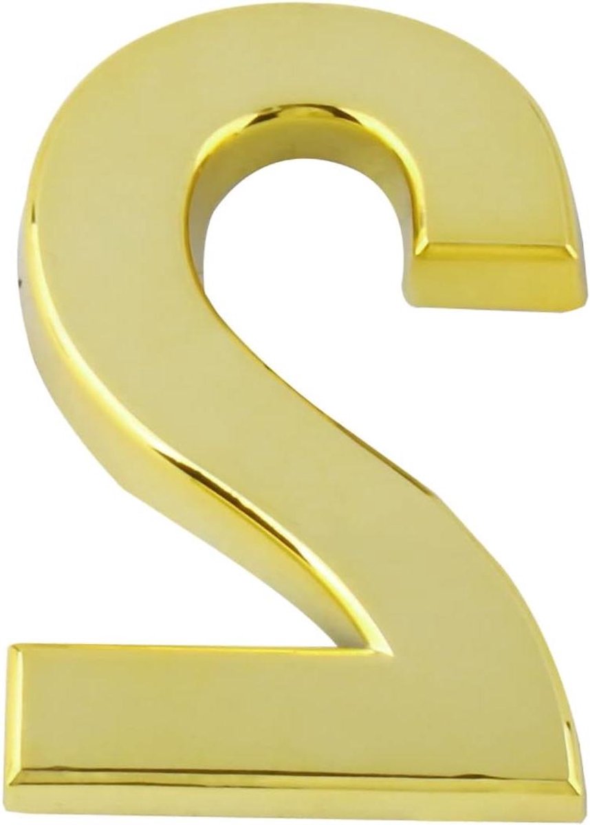 Huisnummer Zelfklevend - Adresnummer Deurnummer - Huis Aanduiding - Verhoogd 3D Design - 70 mm Hoog - Goud