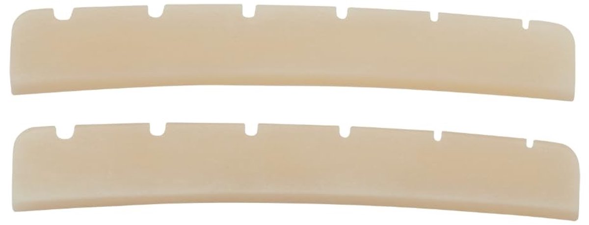 2-Pack 9.5" Radius Curved Basis Pre-Slotted Boternoten voor Strat/Tele Gitaren - 43mm Lengte, Ongebleekt, Hoogwaardige Geluidskwaliteit