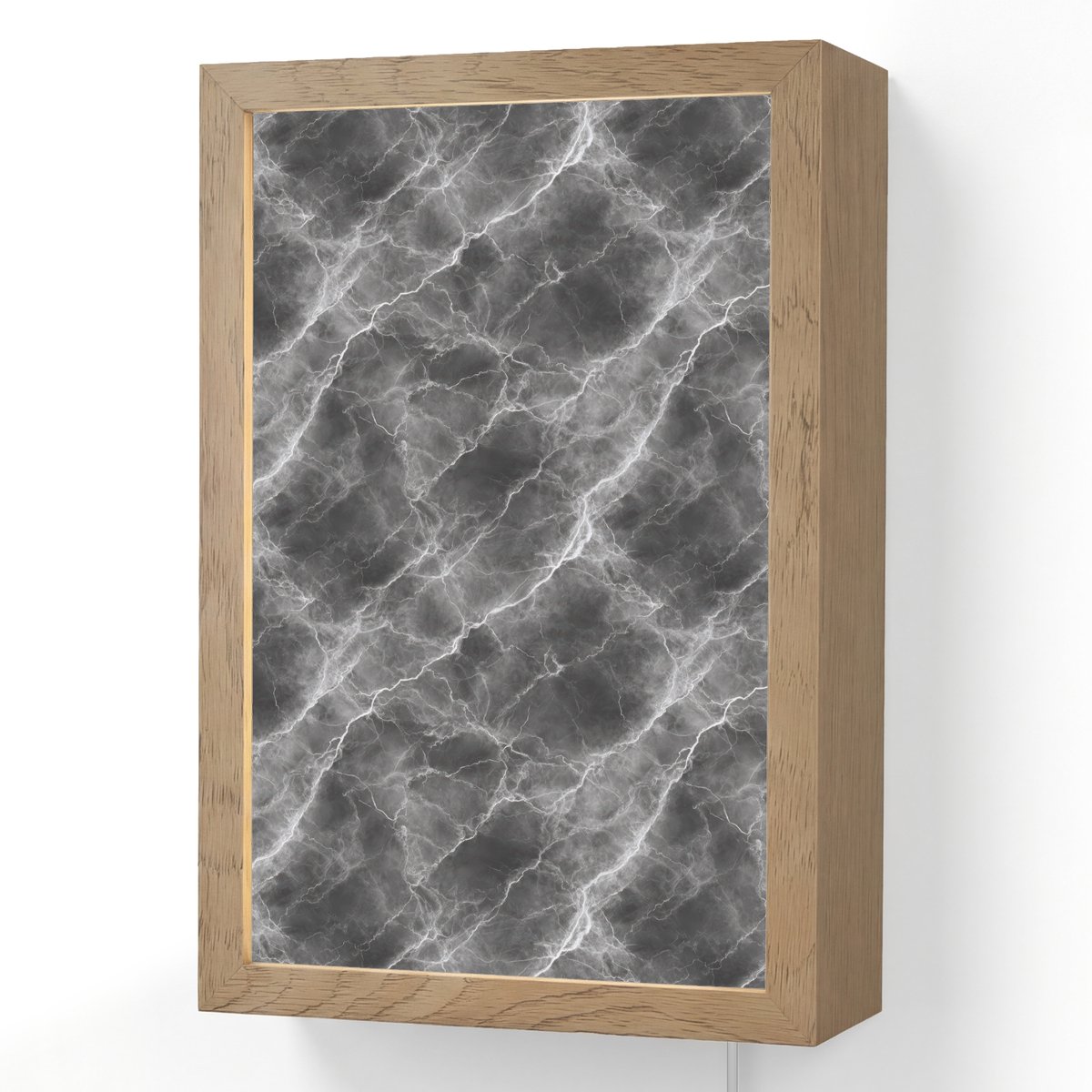 Wandlamp 20x30 cm - Oplaadbaar - Donkergrijs - Bliksem - Marmer - Wandlampen binnen woonka