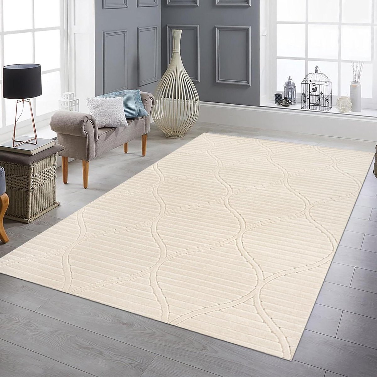 Vloerkleed Woonkamer - Oosterse Vloerbedekking - Creëer Sfeer - Marokkaans Patroon - 160 x