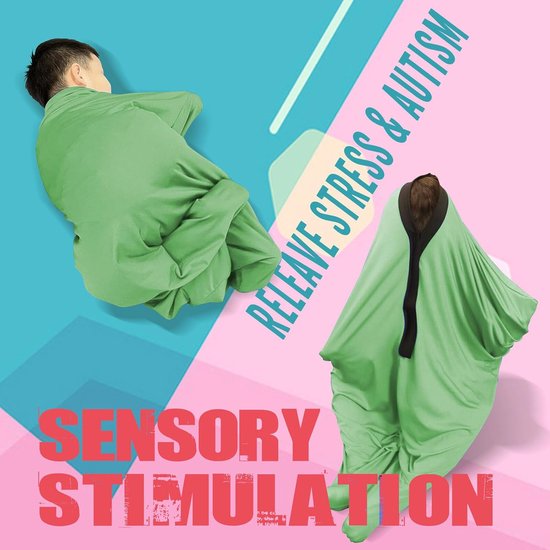 Sensory Body Sox voor kinderen, 140-160 cm (56 x 28 in) full-body wrap rekbare body sox om stress te verlichten voor kinderen met autisme, angst (groen, L/140-160cm) van Merkloos — afbeelding 5