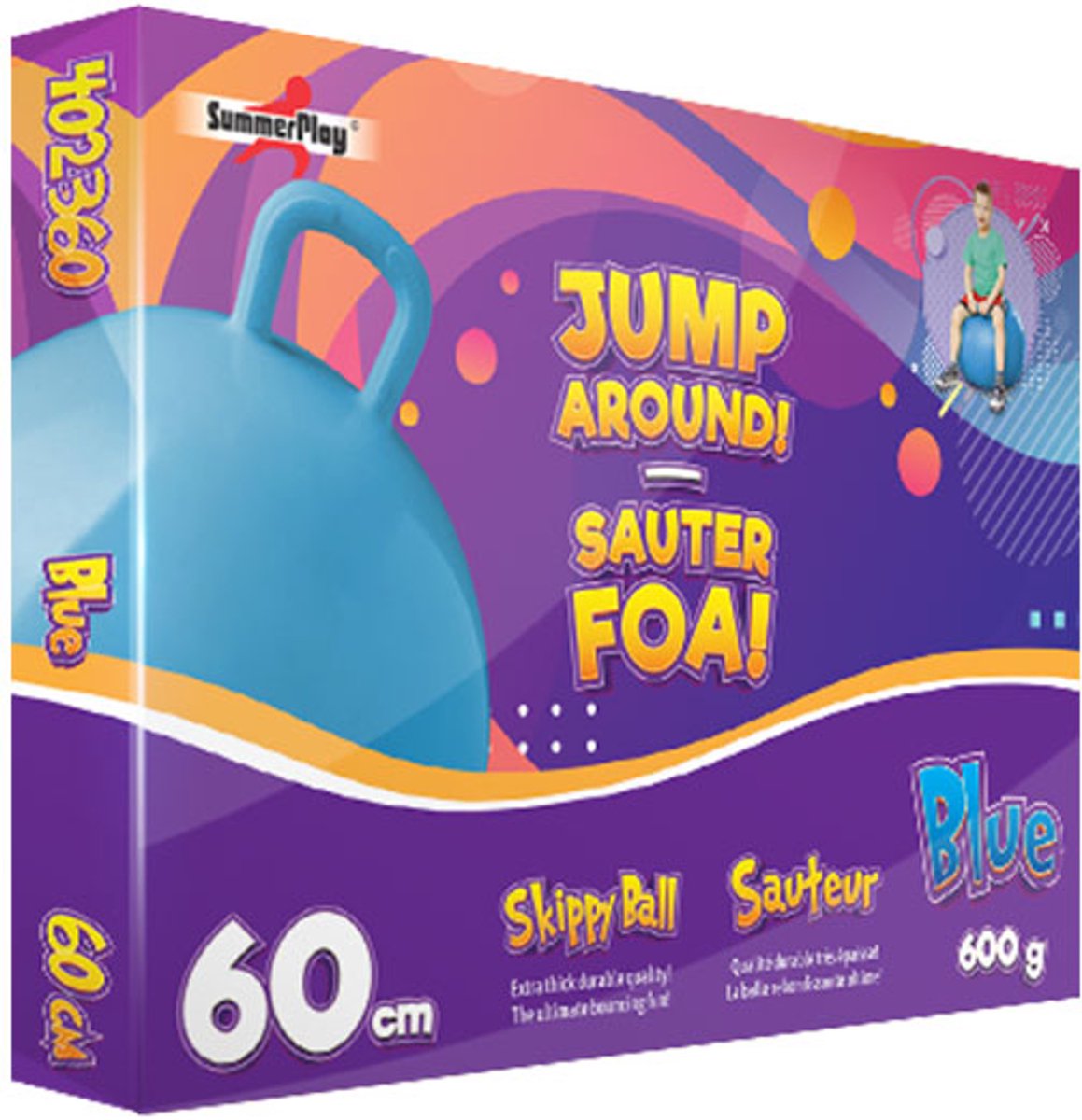 Skippybal Blauw 60cm — afbeelding 4