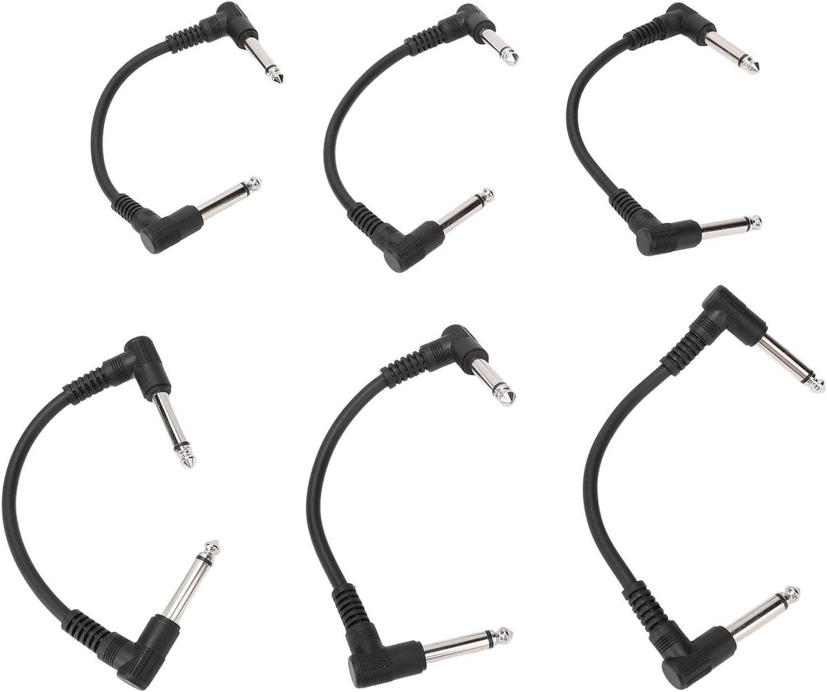 Gitaar Effect Kabel - Patchkabel Gitaar - Muziek Maken - Haakse Connectoren - 15 cm - Zwart