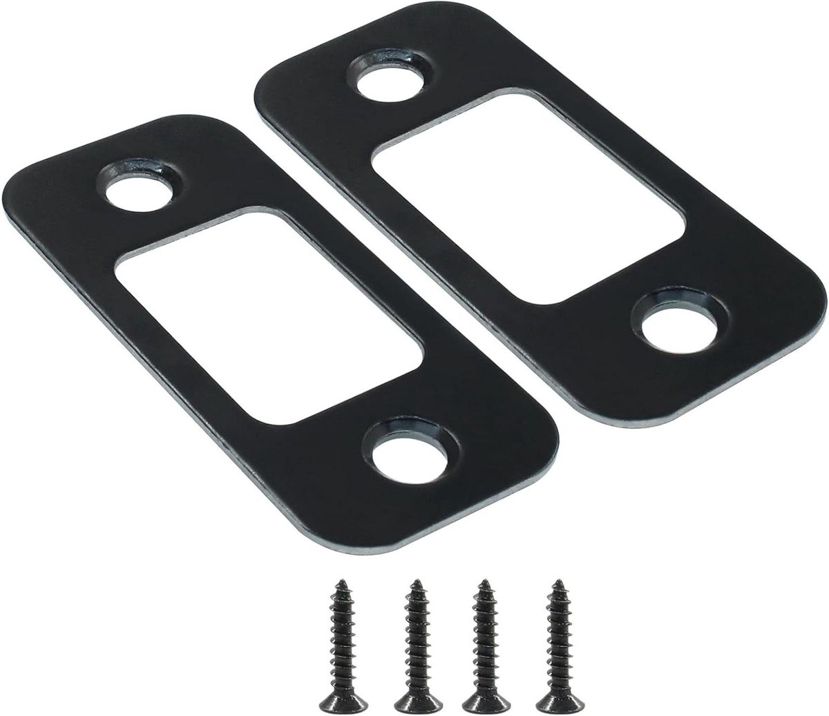 Slagplaat Deur - Sluitplaat Deurslot - Deurbeveiliging Verhogen - Roestvrij Staal - 1" x 2 1/4" - Zwart