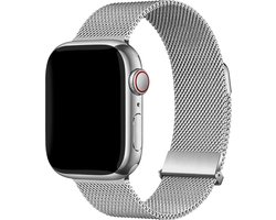 Premium Milanees bandje - Geschikt voor Apple Watch 1, 2, 3, 4, 5, 6, 7, 8, 9, 10, 11 (42 mm), SE - 38/40/41 mm - Zilver