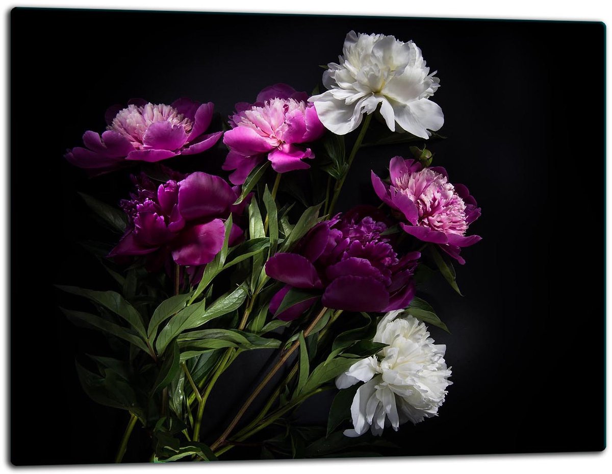 TMK ArtDeko - Snijplank - 52x40cm - Glas - Bloemen