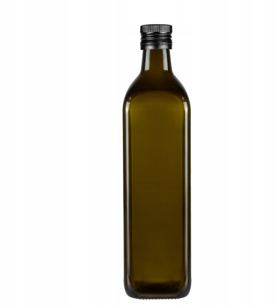 Bimberek Marasca - Vierkante Olijffles - 750 ml - Glazen Fles Met Doseerdop - Olijfgroene Kleur — afbeelding 4
