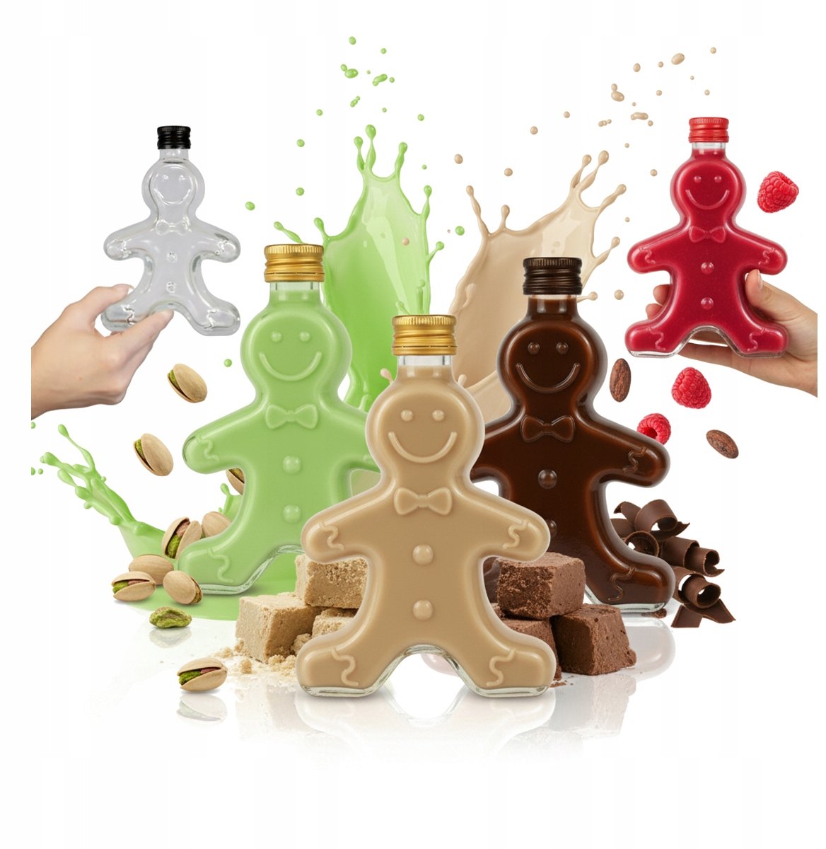 Bimberek - Glazen Ciastek Fles - 250 ml - Piernikvorm - Kerstcadeau