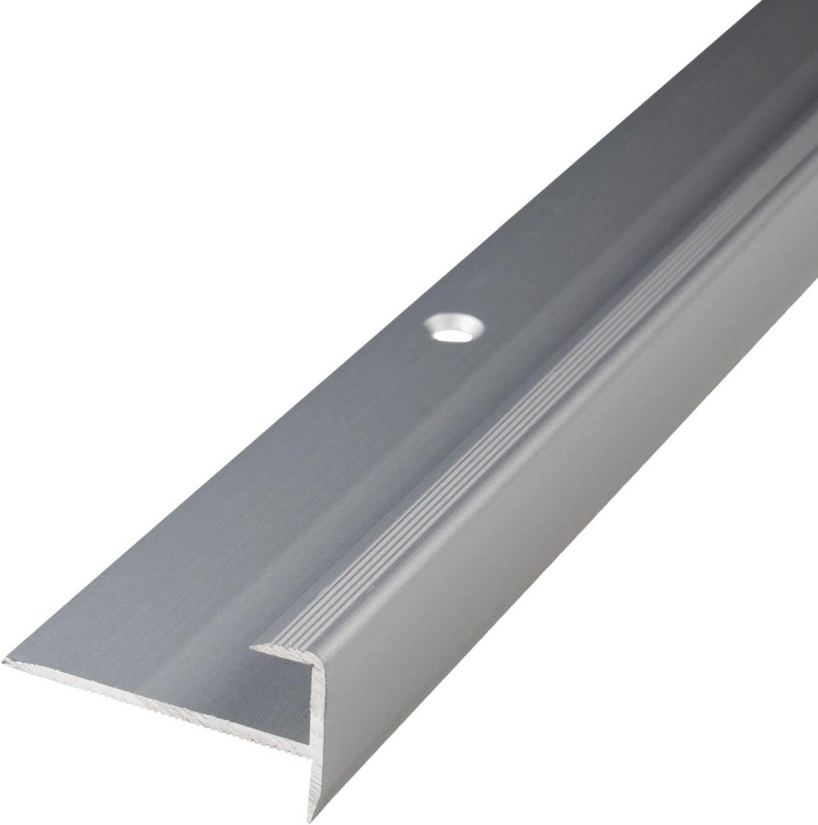 Traprandprofiel - Hoekprofiel Aluminium - Trap Beschermen - Geboord Ontwerp - 36 x 18.5 mm - Zilver