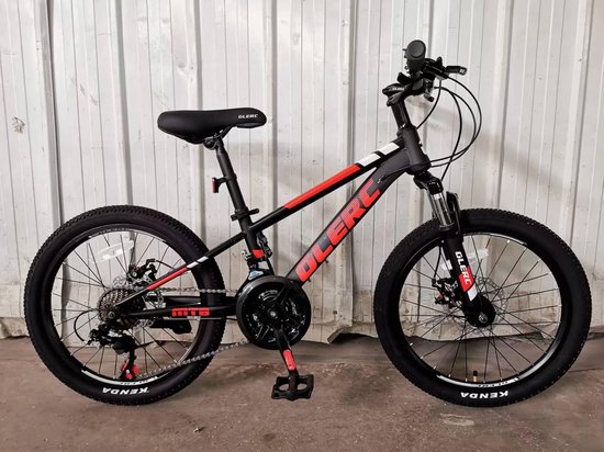 Skyline Kindermountainbike 20 inch, Fiets voor Jongens en Meisjes, Leeftijd 6-12 Jaar, 21 Versnellingen, Voorwielophanging, Schijfremmen, Stevig Frame, Zwart van Merkloos — afbeelding 4