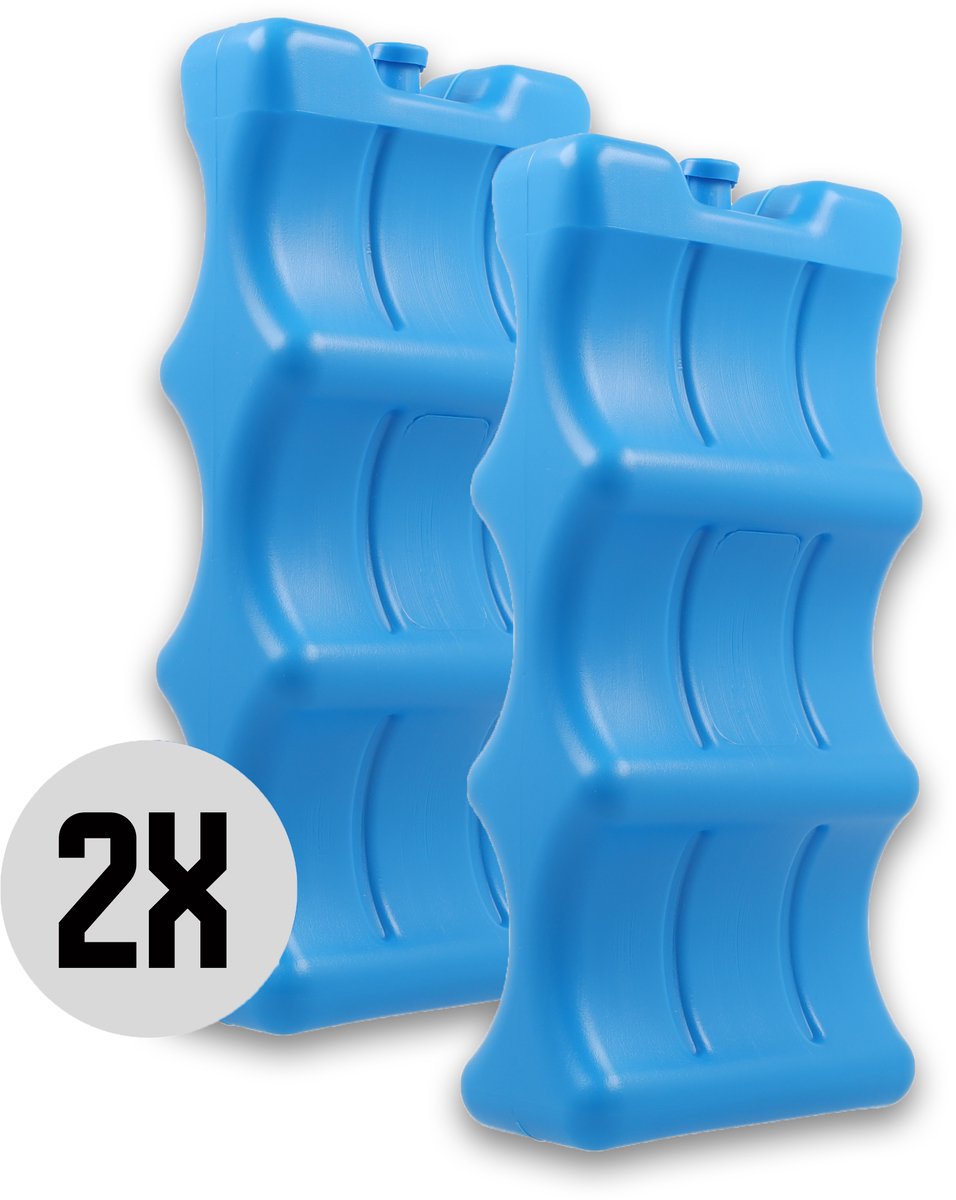 DULA Koelelementen voor blikjes - Blauw - Blikken koelelement voor koelbox en koeltas - 2 stuks - 10.5 x 22 x 5 cm