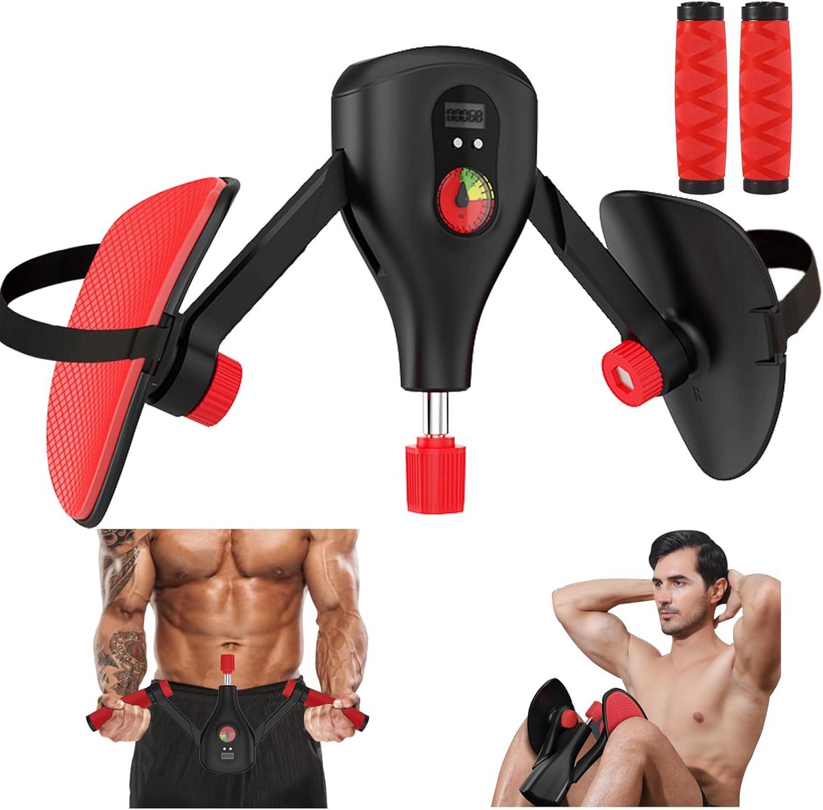 Bekkenbodem Trainer - Beentrainer - Kracht Training - Intelligente Teller - 5-35 kg - Zwart Rood