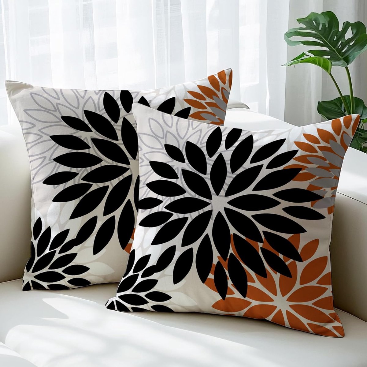 Kussenhoezen Set - Decoratieve Hoezen - Buiten Leven - Dubbelzijdig Patroon - 50 x 50 cm -