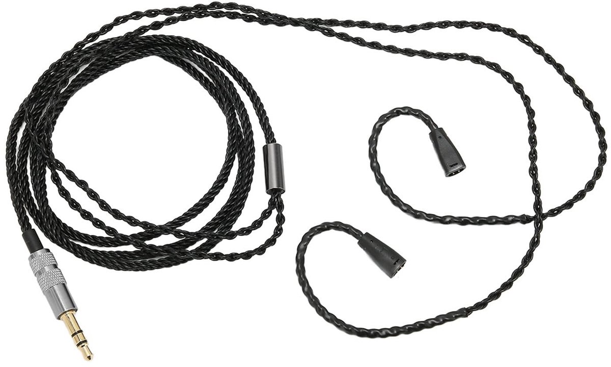 Dailygoods - Audio Kabel - Vervangingskabel - Upgrade voor Oordopjes - 3.5mm - Hoogwaardige Geluidskwaliteit - Geschikt voor IE8 en IE80 - Zwart