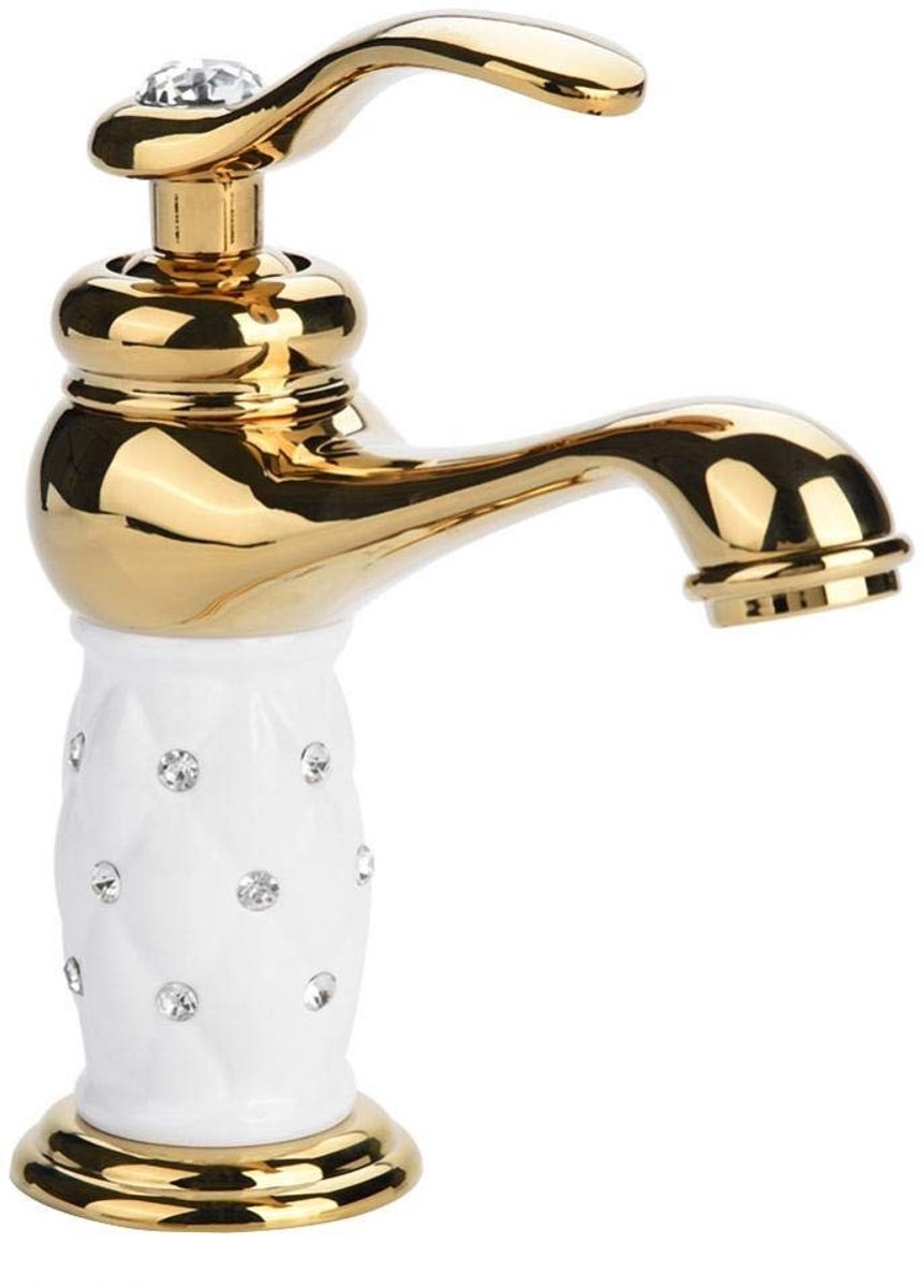 Dailygoods- Mengkraan Massief Messing - Eengreepsmengkraan - Wastafelkraan - Waterbesparing - Ornamenten - Voor Badkamer/Keuken