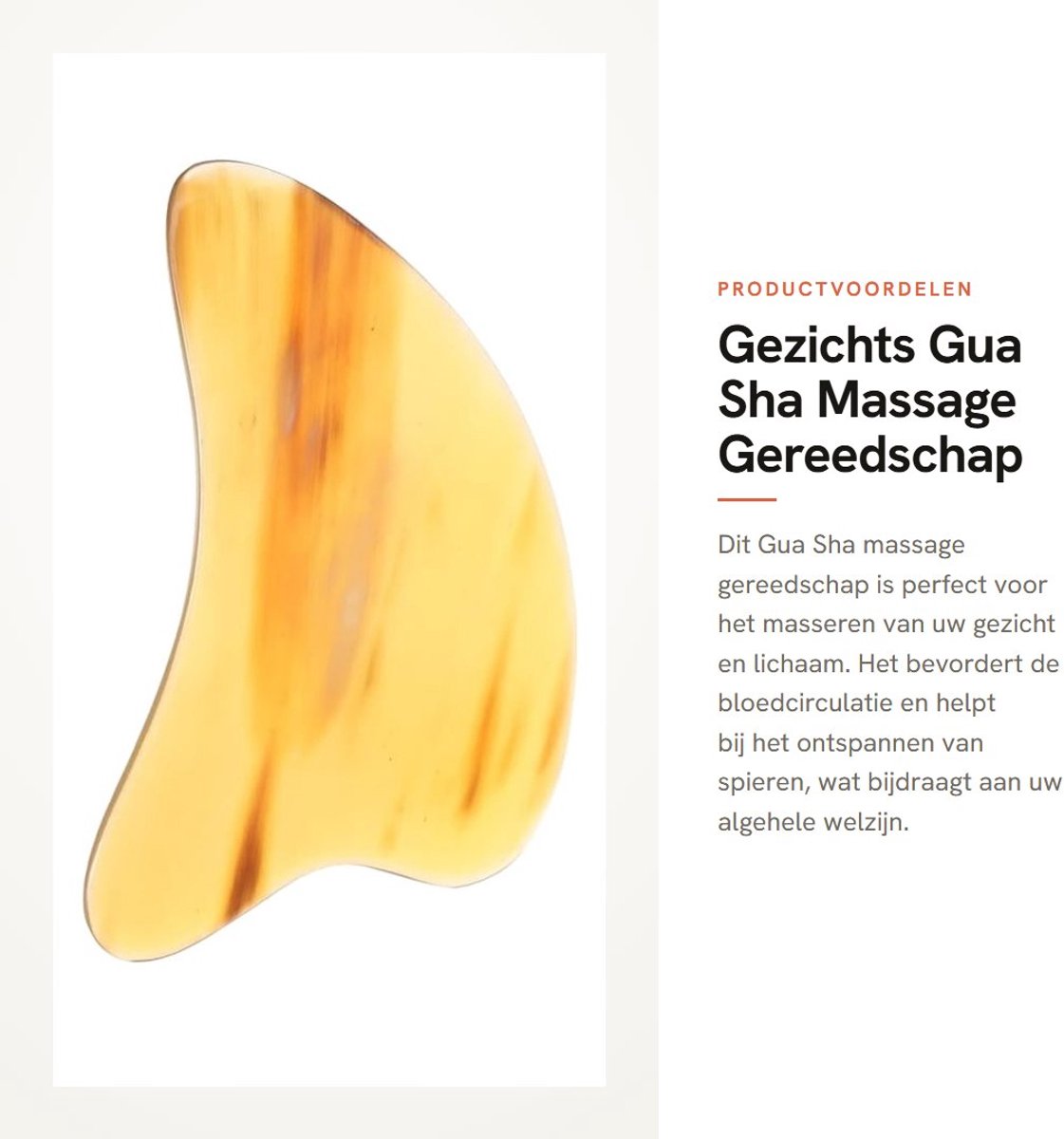 Dailygoods- Gua Sha Steen Ergonomisch Ontwerp - Gezichtsmassage - Bloedcirculatie - Huidvriendelijk - Draagbaar - 9 x 4 x 2 cm - Massageschraper