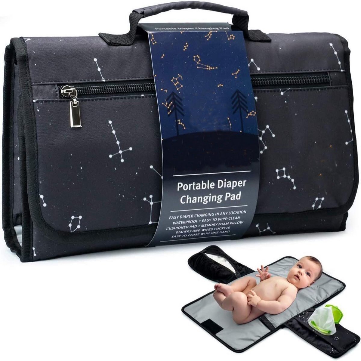 Opvouwbare aankleedmat - Draagbare baby verzorging - Baby verschonen - Waterdicht en ademend - 30 x 21 x 2.5 cm