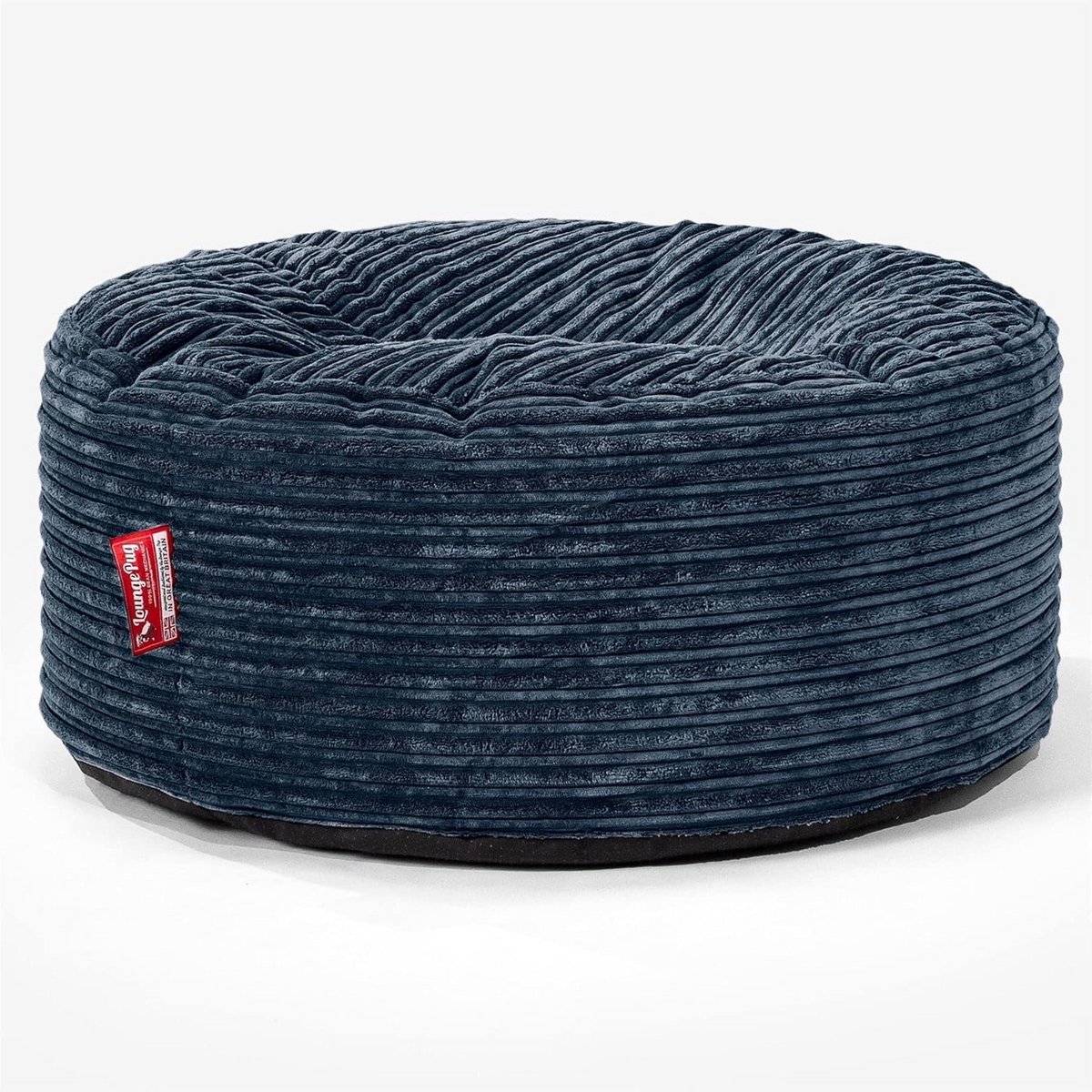 Zitzak Poef - Voetenbank Ottoman - Extra Zitplaats - Kindveilige Rits - 65 cm Diameter - Marineblauw