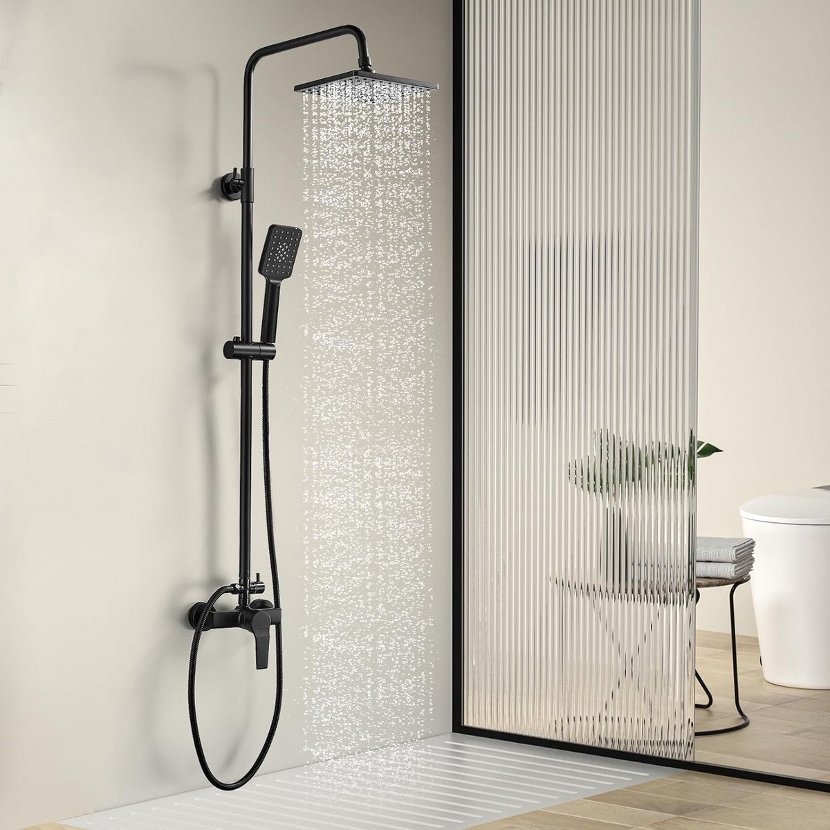 Doucheset met kraan - Douchesysteem badkamer - Verfrissende douche - Verstelbare stang - 2