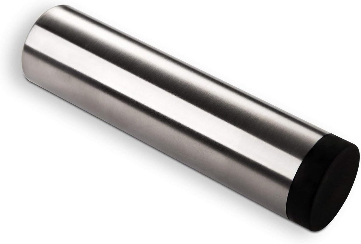Deurstopper - Muurstopper - Bescherming Deur - Echt RVS - 120 mm - Zwart